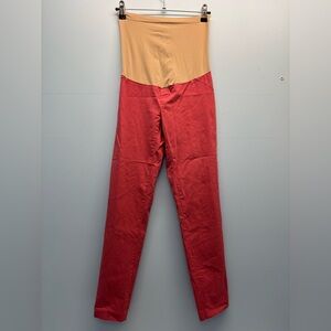 Women’s Pink Motherhood Maternity Khakis Business Casual Pants Pockets Medium